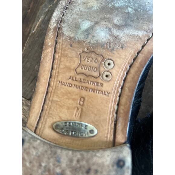 Zelli Made in Italy Ostrich Quill Oxford Casual Dress Shoes Size 8 M JL - Picture 8 of 8